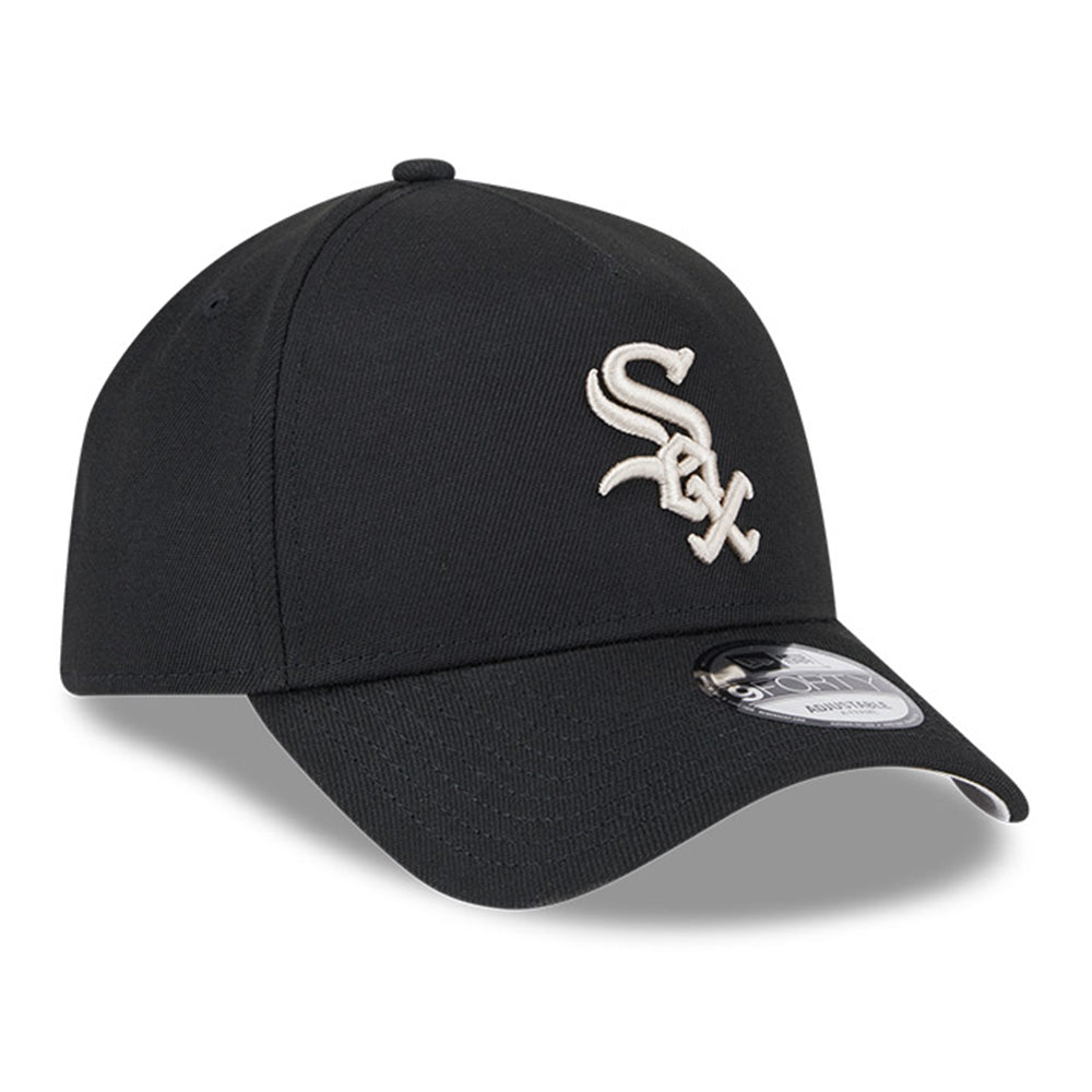New Era Chicago White Sox Black Stone Repreve® Black 9FORTY A-Frame Snapback Cap