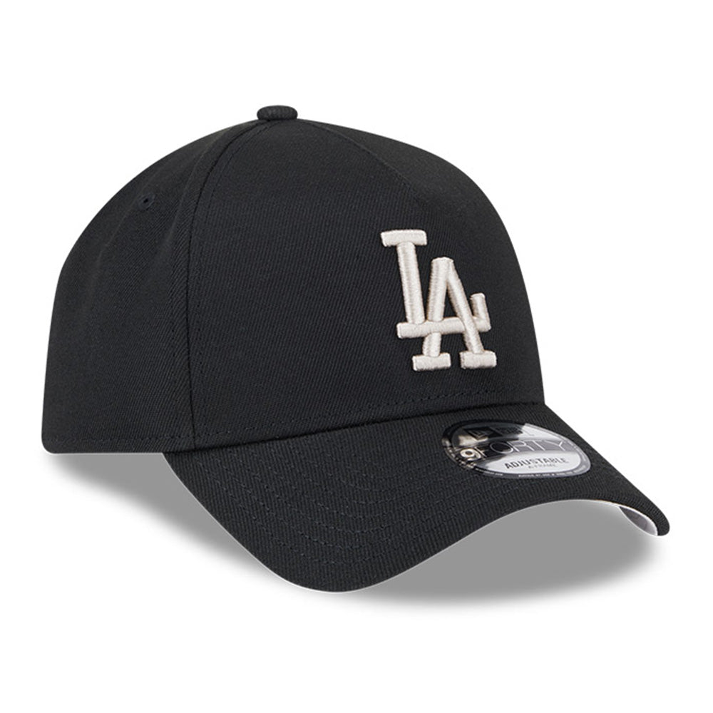 New Era Los Angeles Dodgers Black Stone Repreve® Black 9FORTY A-Frame Snapback Cap