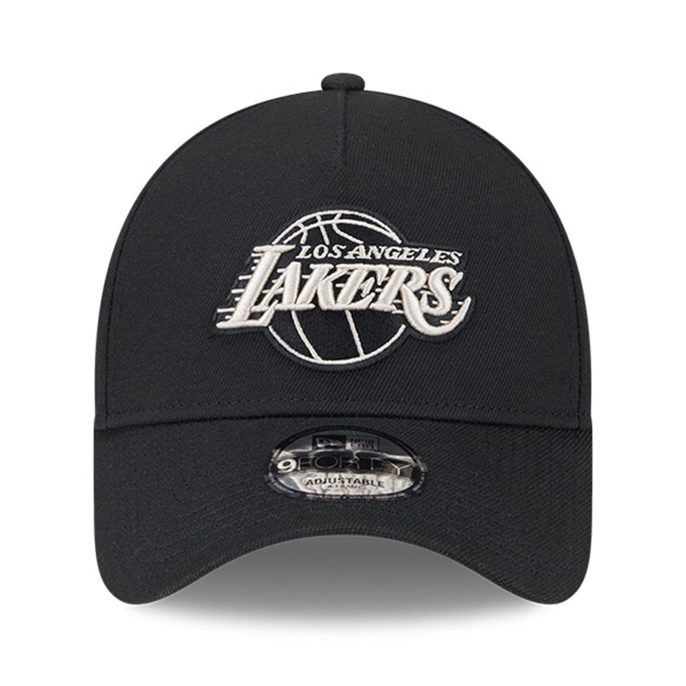 New Era Los Angeles Lakers Black Stone Repreve® Black 9FORTY A-Frame Snapback Cap