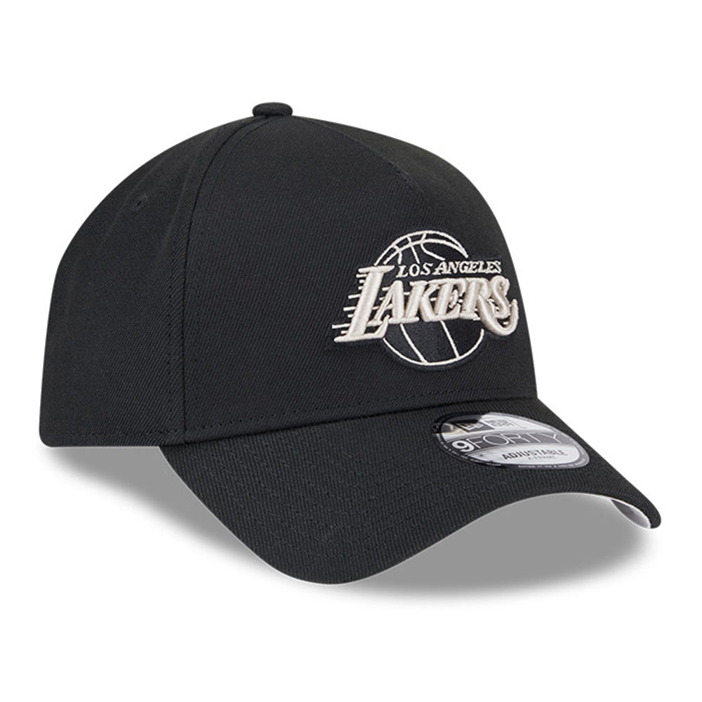 New Era Los Angeles Lakers Black Stone Repreve® Black 9FORTY A-Frame Snapback Cap