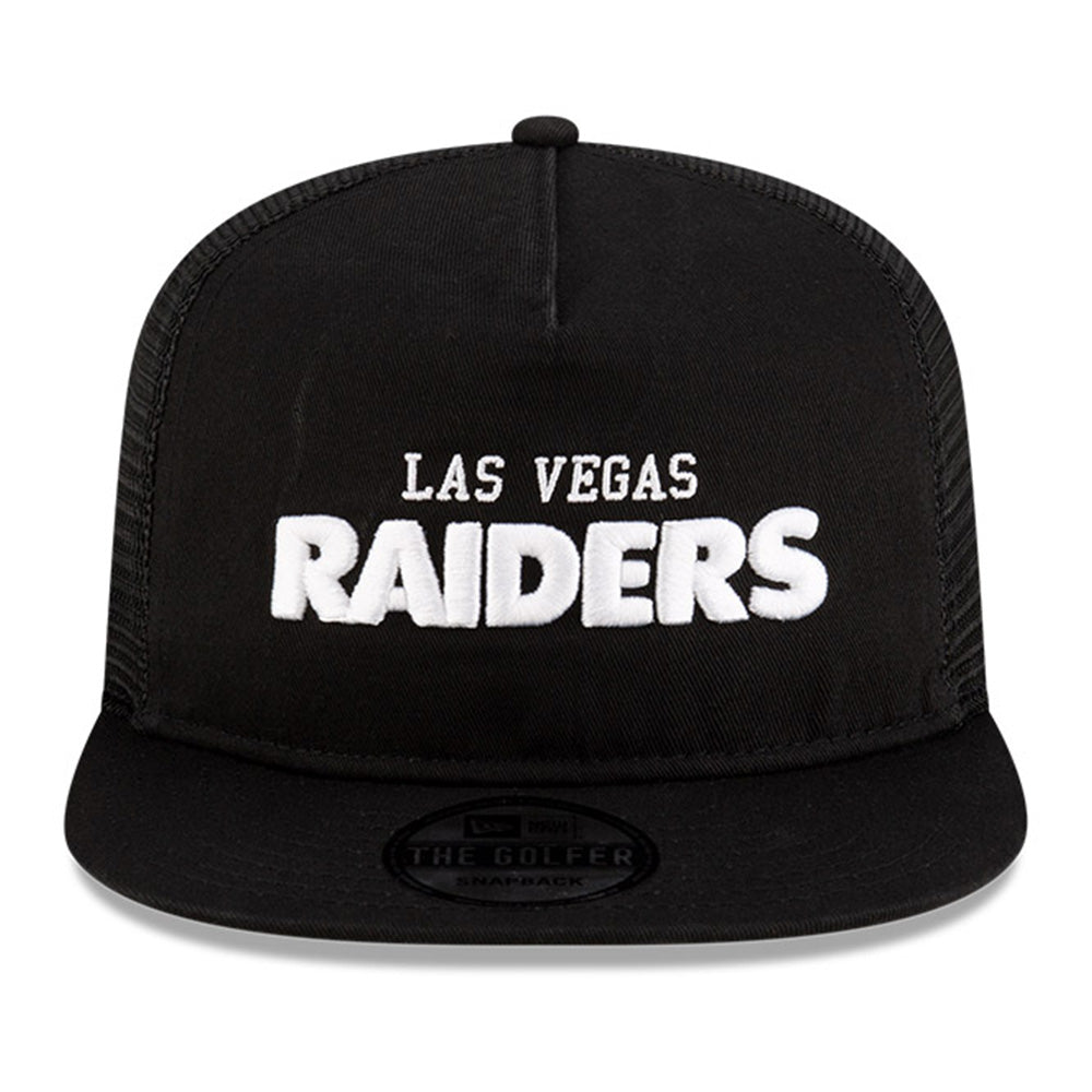 Las Vegas Raiders NFL Games Washed Script Black The Golfer Snapback Cap