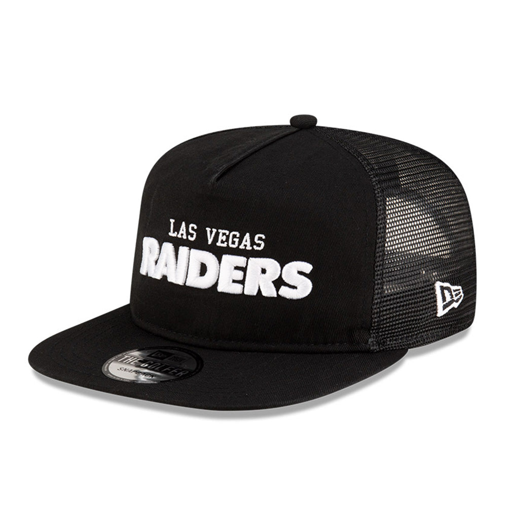 Las Vegas Raiders NFL Games Washed Script Black The Golfer Snapback Cap