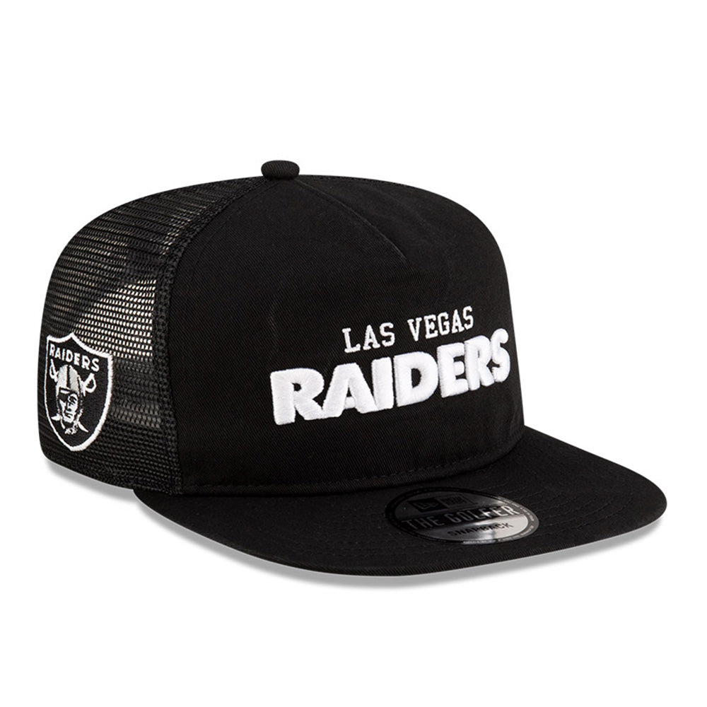 Las Vegas Raiders NFL Games Washed Script Black The Golfer Snapback Cap