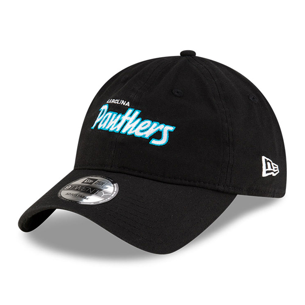 Carolina Panthers NFL Games Washed Script Black 9TWENTY Adjustable Cap