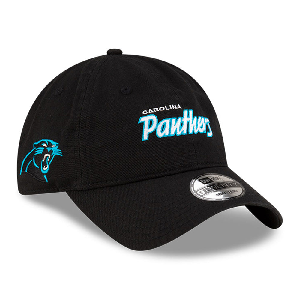 Carolina Panthers NFL Games Washed Script Black 9TWENTY Adjustable Cap