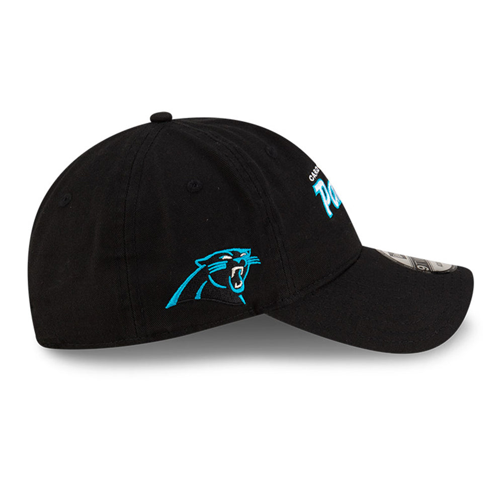 Carolina Panthers NFL Games Washed Script Black 9TWENTY Adjustable Cap