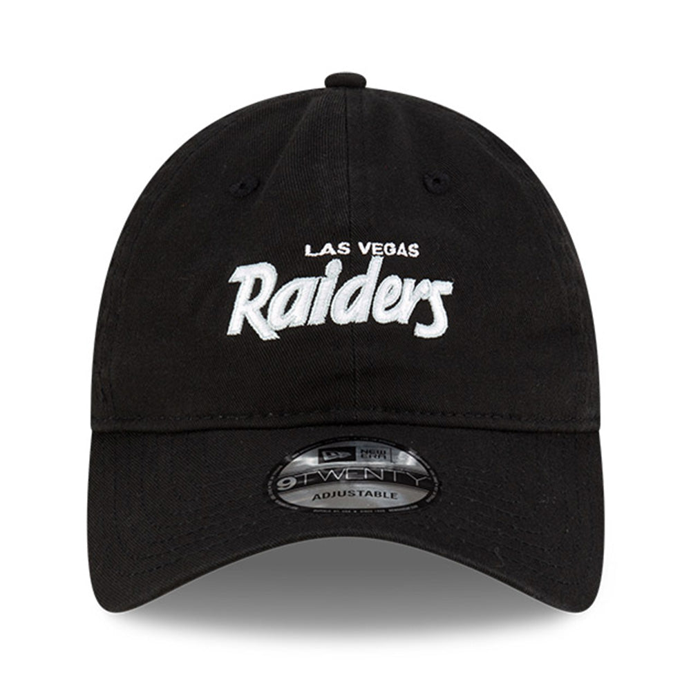 Las Vegas Raiders NFL Games Washed Script Black 9TWENTY Adjustable Cap