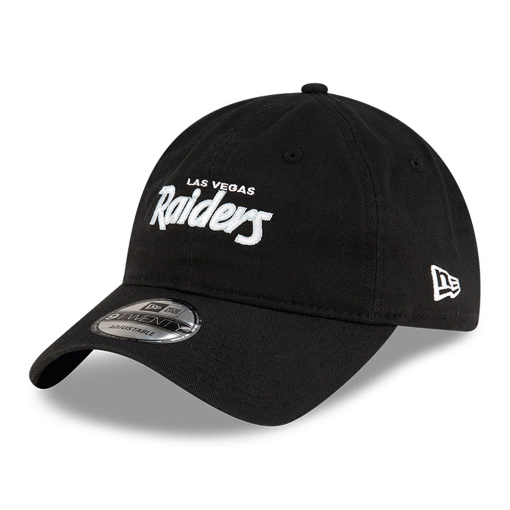 Las Vegas Raiders NFL Games Washed Script Black 9TWENTY Adjustable Cap