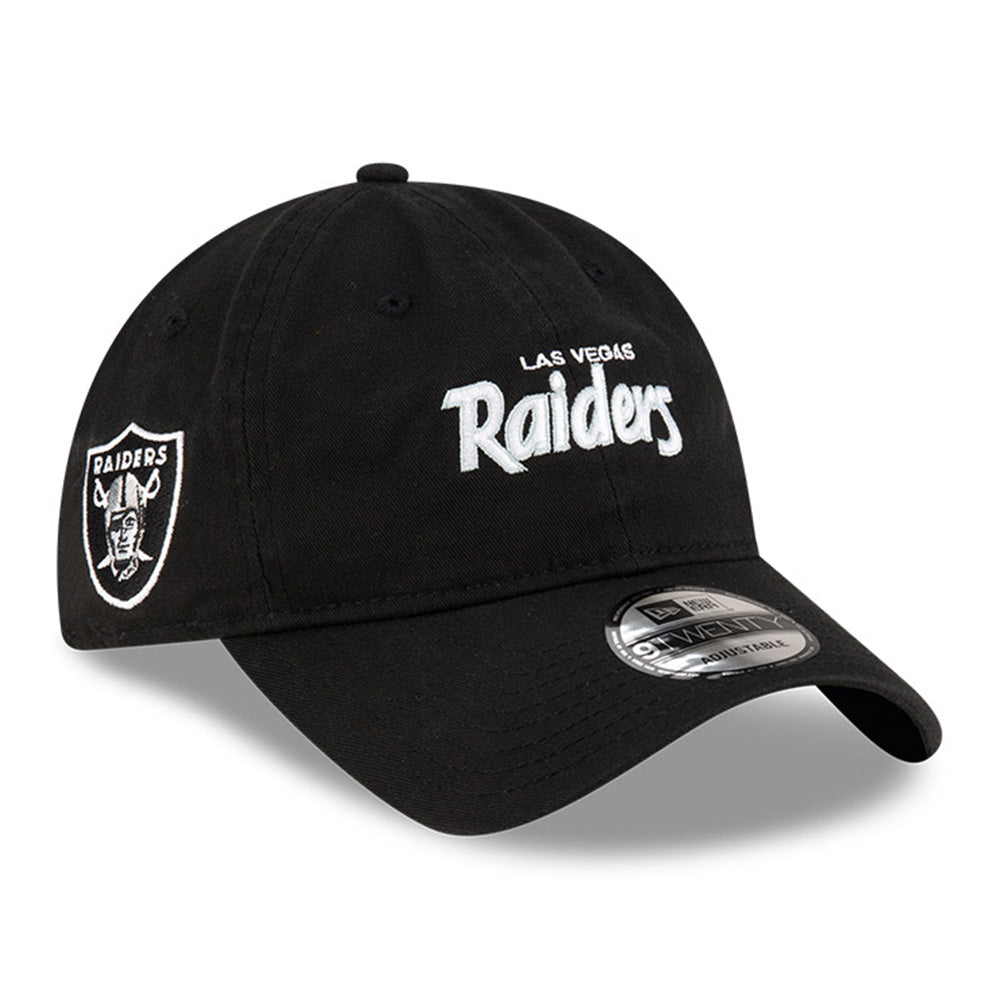 Las Vegas Raiders NFL Games Washed Script Black 9TWENTY Adjustable Cap