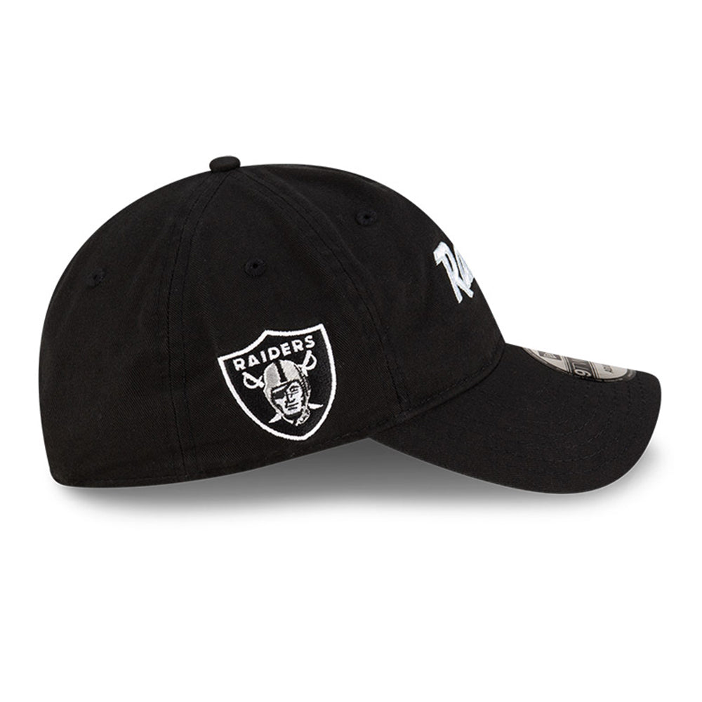 Las Vegas Raiders NFL Games Washed Script Black 9TWENTY Adjustable Cap