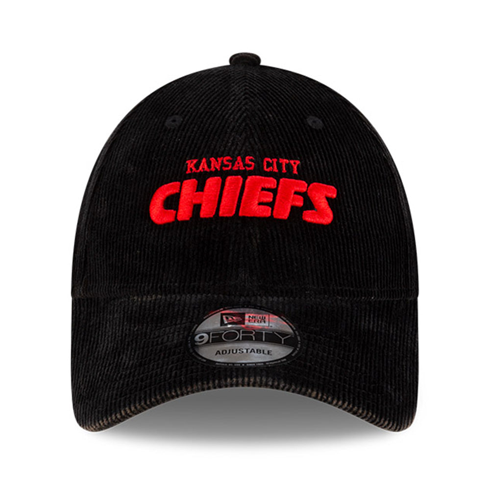 Kansas City Chiefs NFL Games Washed Corduroy Black 9FORTY Adjustable Cap