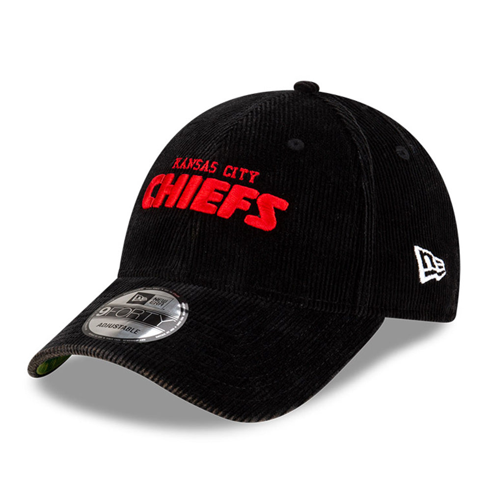 Kansas City Chiefs NFL Games Washed Corduroy Black 9FORTY Adjustable Cap