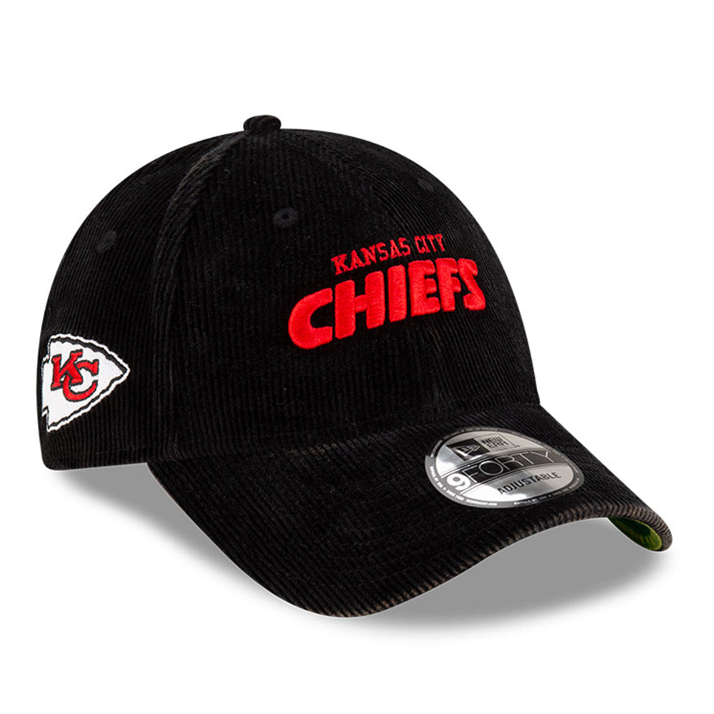 Kansas City Chiefs NFL Games Washed Corduroy Black 9FORTY Adjustable Cap