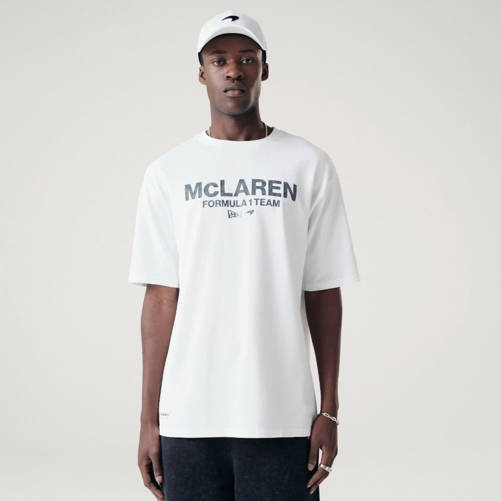 New Era Mclaren Racing Wordmark Washed Pack White Short Sleeve T-Shirt