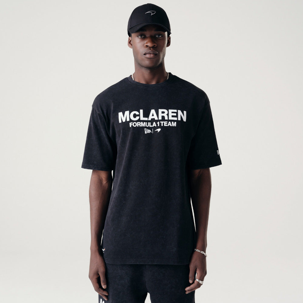 New Era Mclaren Racing Wordmark Washed Pack Black Short Sleeve T-Shirt