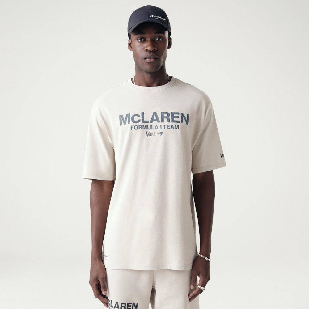 New Era Mclaren Racing Wordmark Washed Pack Stone Short Sleeve T-Shirt