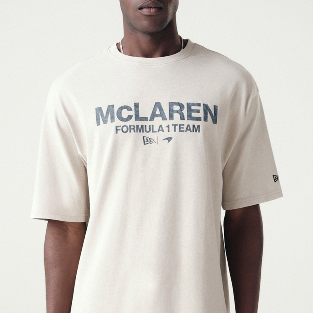 New Era Mclaren Racing Wordmark Washed Pack Stone Short Sleeve T-Shirt