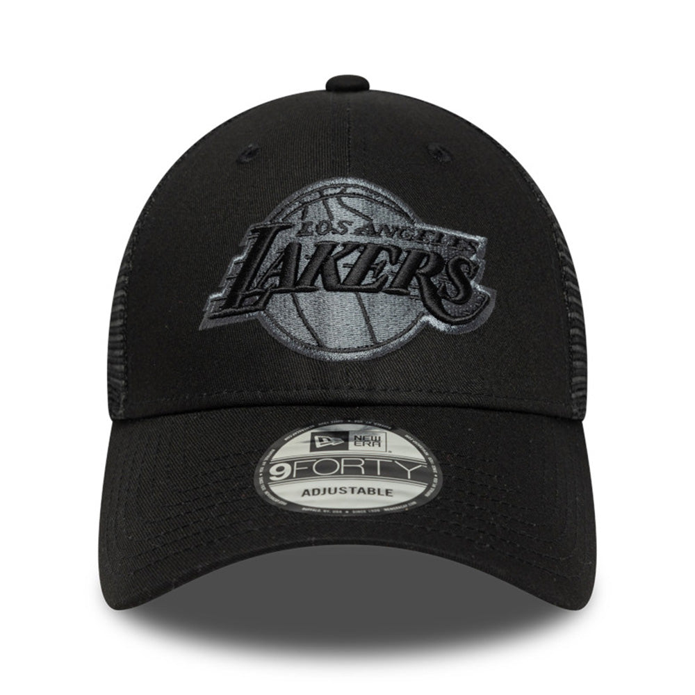 New Era Los Angeles Lakers Black 9FORTY Trucker Snapback Cap