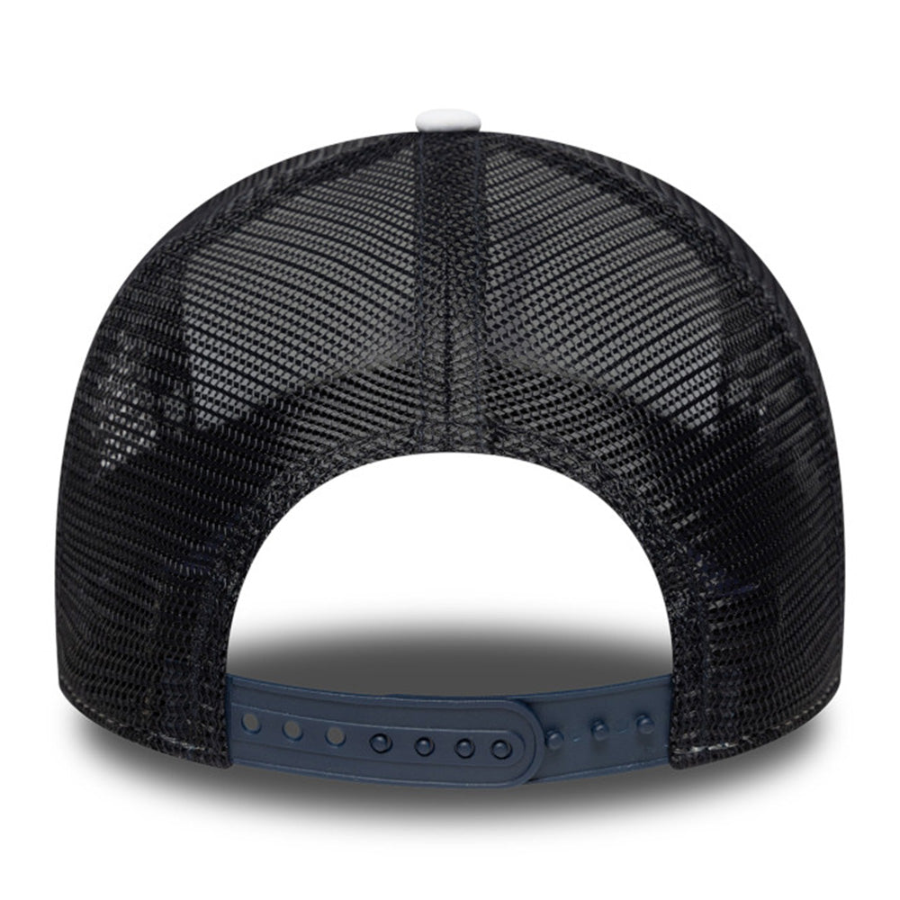 New Era Los Angeles Dodgers World Series Optic White Navy 9FORTY E-Frame Trucker Snapback Cap