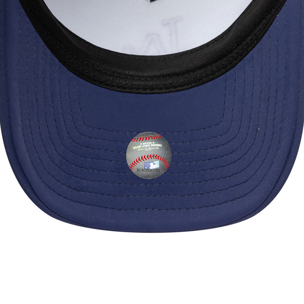New Era Los Angeles Dodgers World Series Optic White Navy 9FORTY E-Frame Trucker Snapback Cap