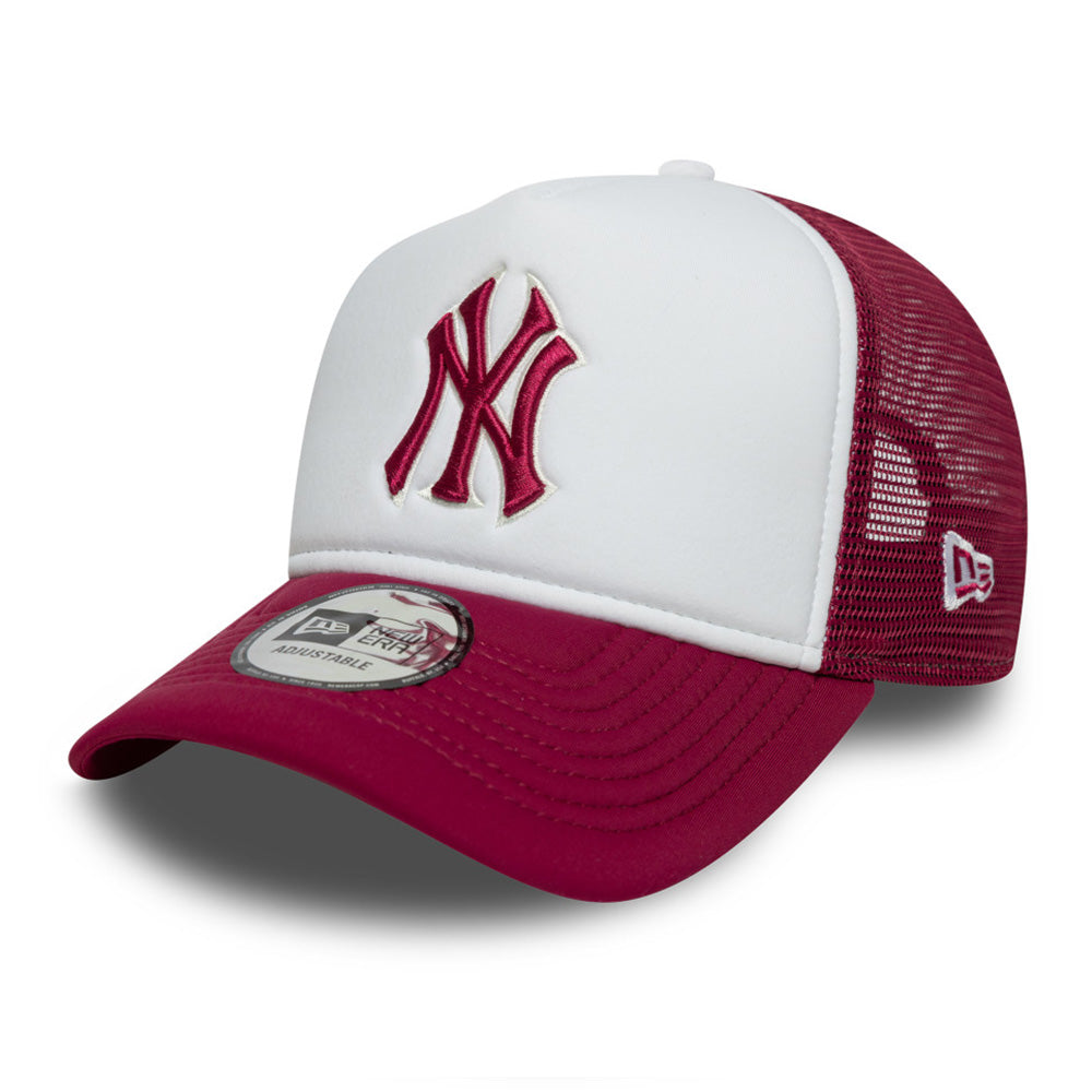 New Era New York Yankees World Series Optic White Cherry Jam 9FORTY E-Frame Trucker Snapback Cap