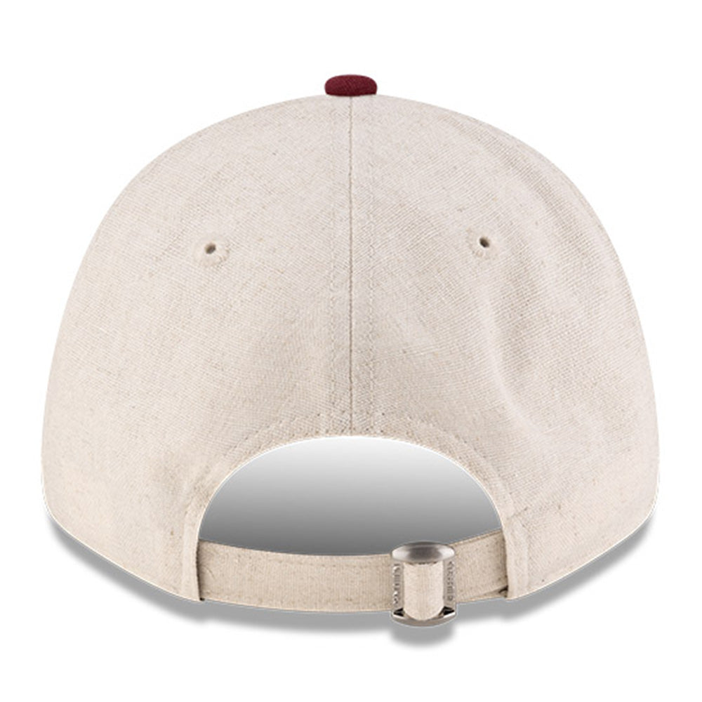 New Era Script Linen Stone Maroon 9FORTY Adjustable Cap