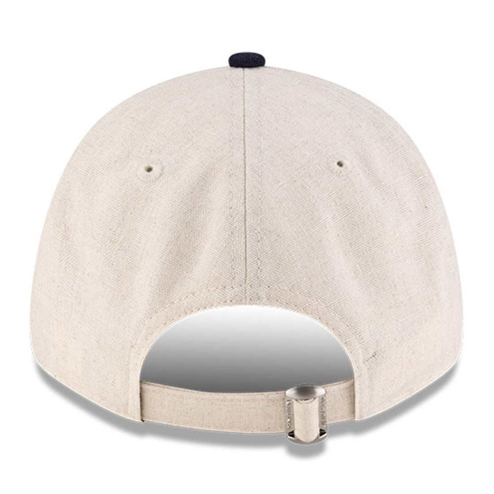 New Era Script Linen Stone Navy 9FORTY Adjustable Cap