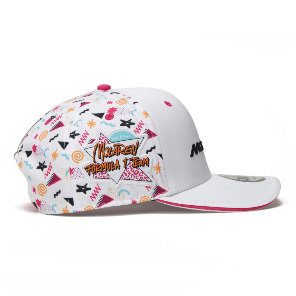 New Era Mclaren Racing Formula 1 Miami Grand Prix White 9SEVENTY Stretch Snapback Cap