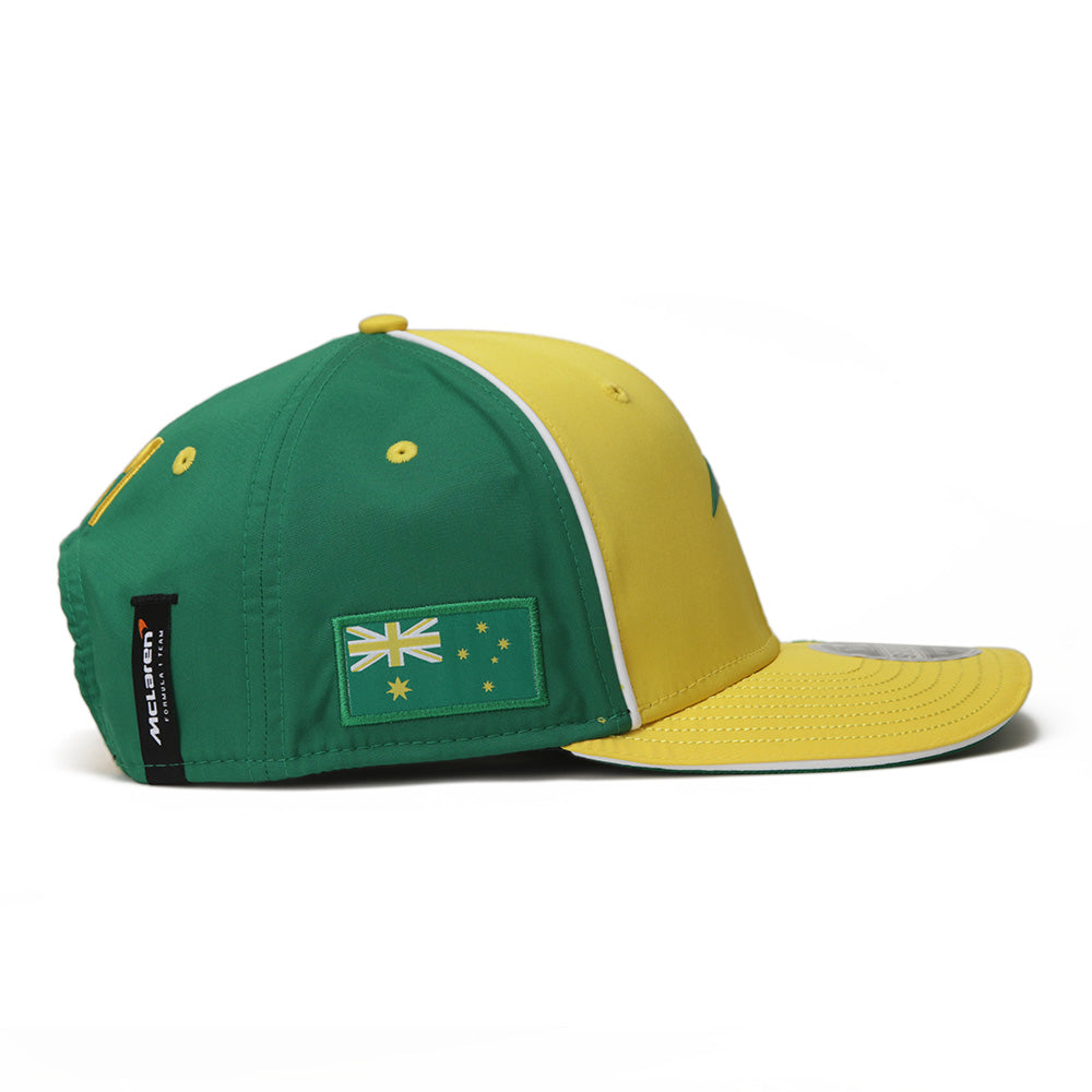 New Era Mclaren Racing Formula 1 Australia Grand Prix Green Yellow 9SEVENTY Stretch Snapback Cap