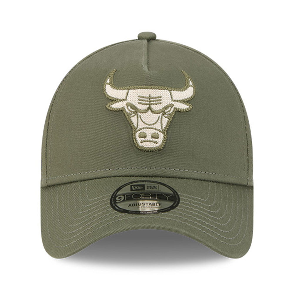 New Era Chicago Bulls Earth Tonal Chainstitch New Olive 9FORTY A-Frame Snapback Cap