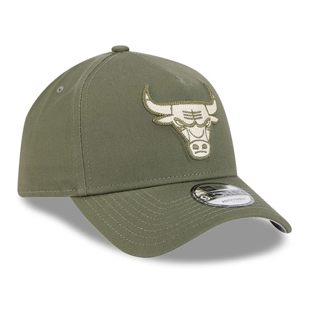 New Era Chicago Bulls Earth Tonal Chainstitch New Olive 9FORTY A-Frame Snapback Cap
