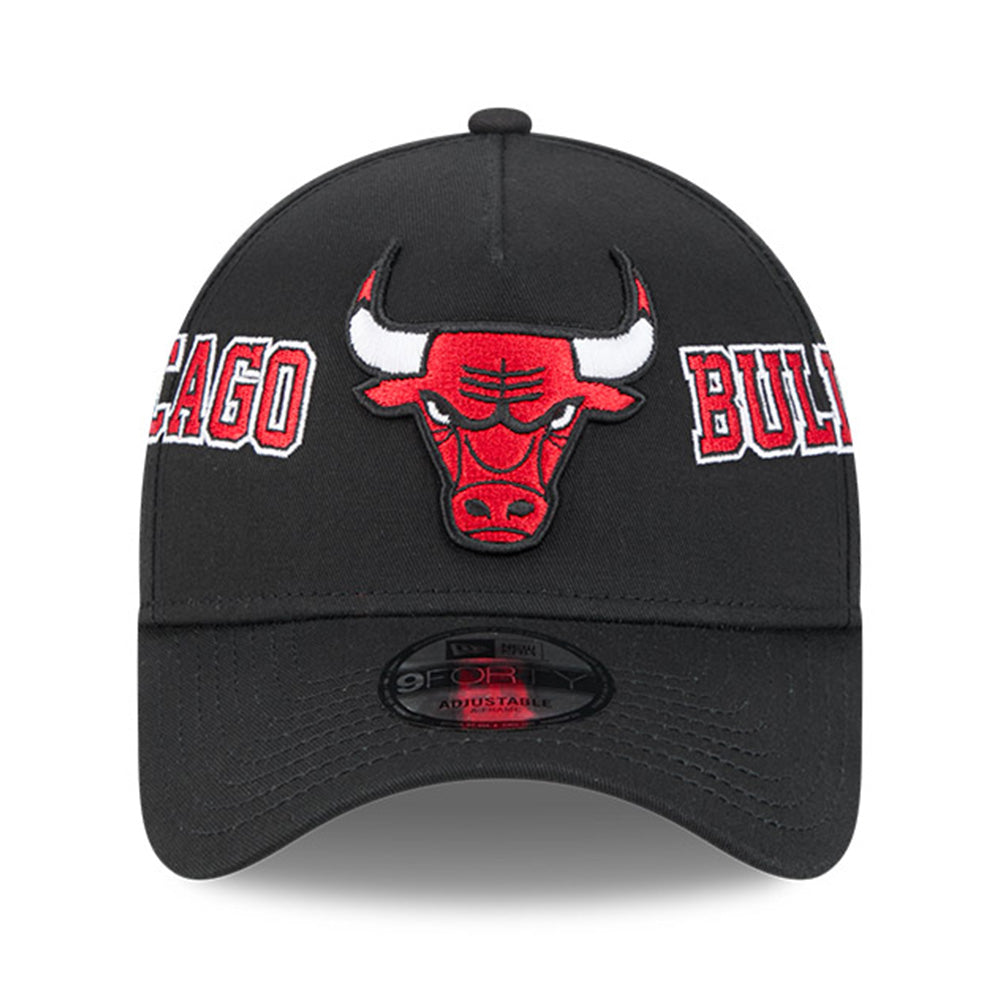 New Era Chicago Bulls Team Split Black 9FORTY A-Frame Snapback Cap