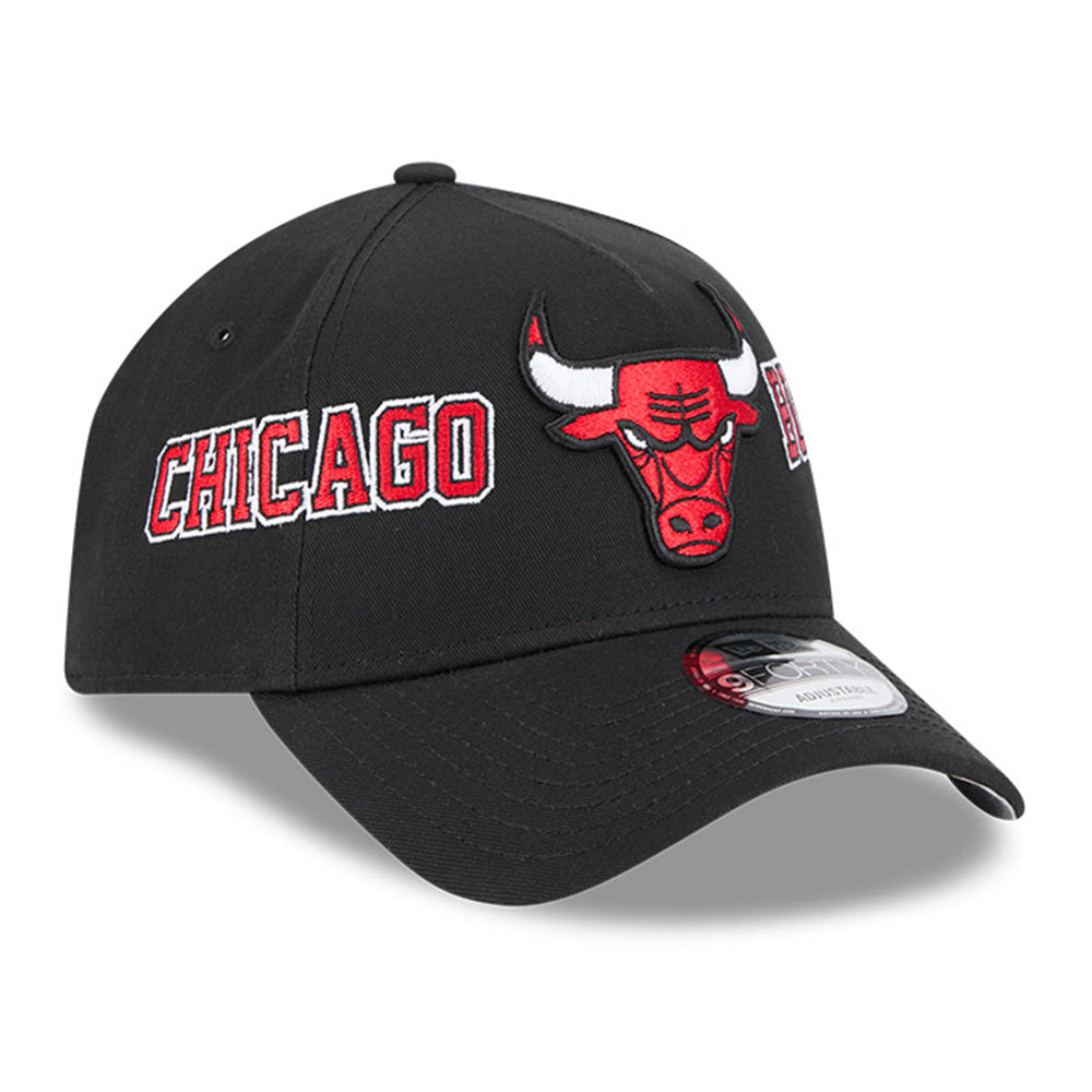 New Era Chicago Bulls Team Split Black 9FORTY A-Frame Snapback Cap