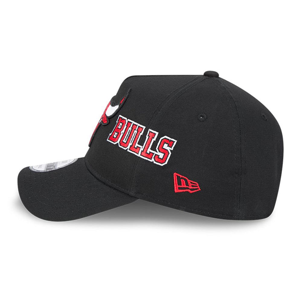 New Era Chicago Bulls Team Split Black 9FORTY A-Frame Snapback Cap