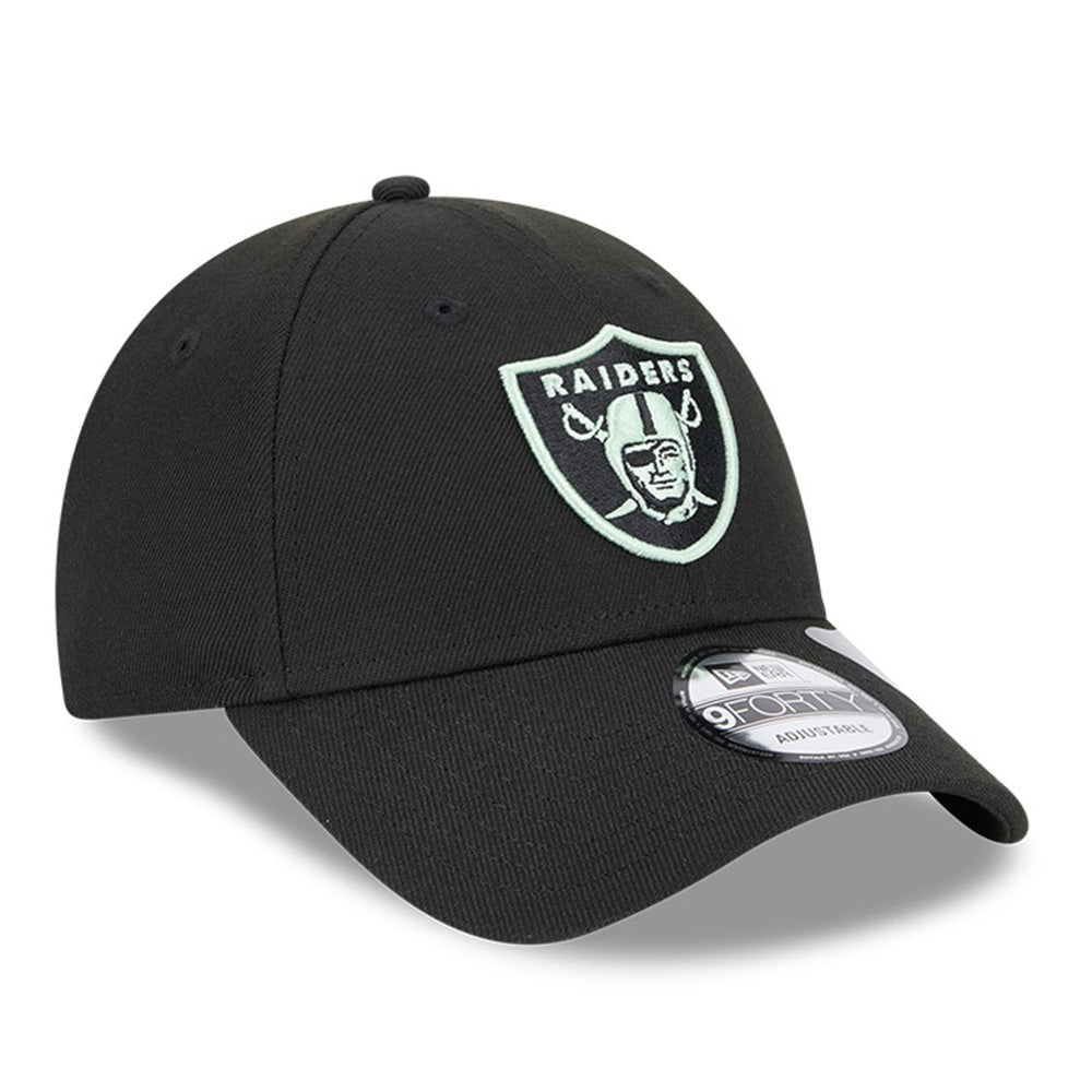 New Era Las Vegas Raiders Peppermint Repreve® Black 9FORTY Snapback Cap