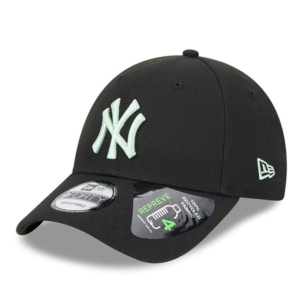 New Era New York Yankees Peppermint Repreve® Black 9FORTY Snapback Cap