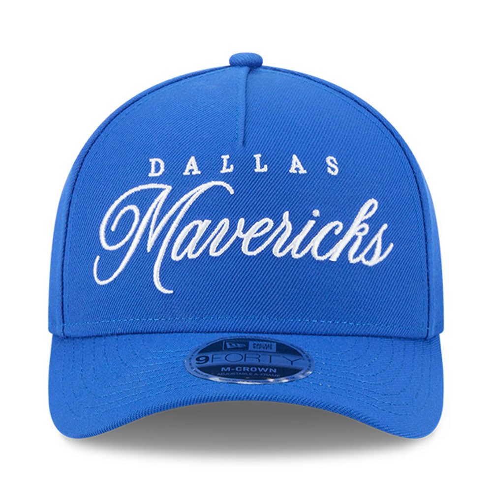 New Era Dallas Mavericks NBA 2025 Draft Medium Blue 9FORTY M-Crown A-Frame Snapback Cap