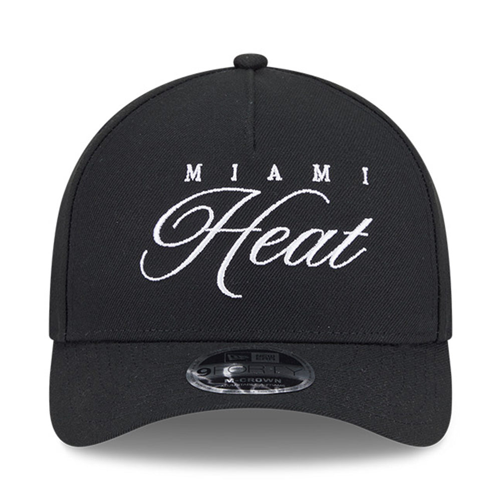 New Era Miami Heat NBA 2025 Draft Black 9FORTY M-Crown A-Frame Snapback Cap