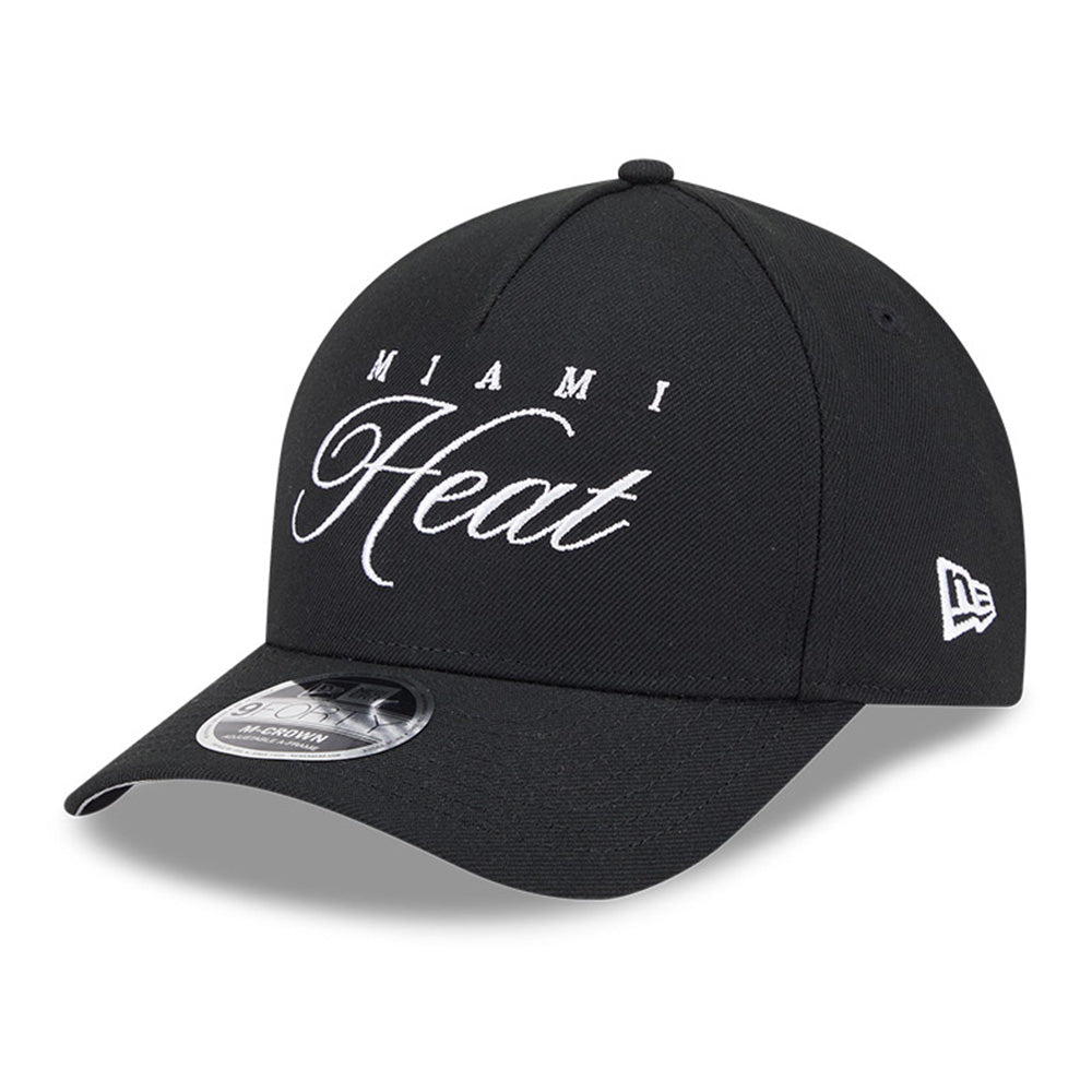 New Era Miami Heat NBA 2025 Draft Black 9FORTY M-Crown A-Frame Snapback Cap
