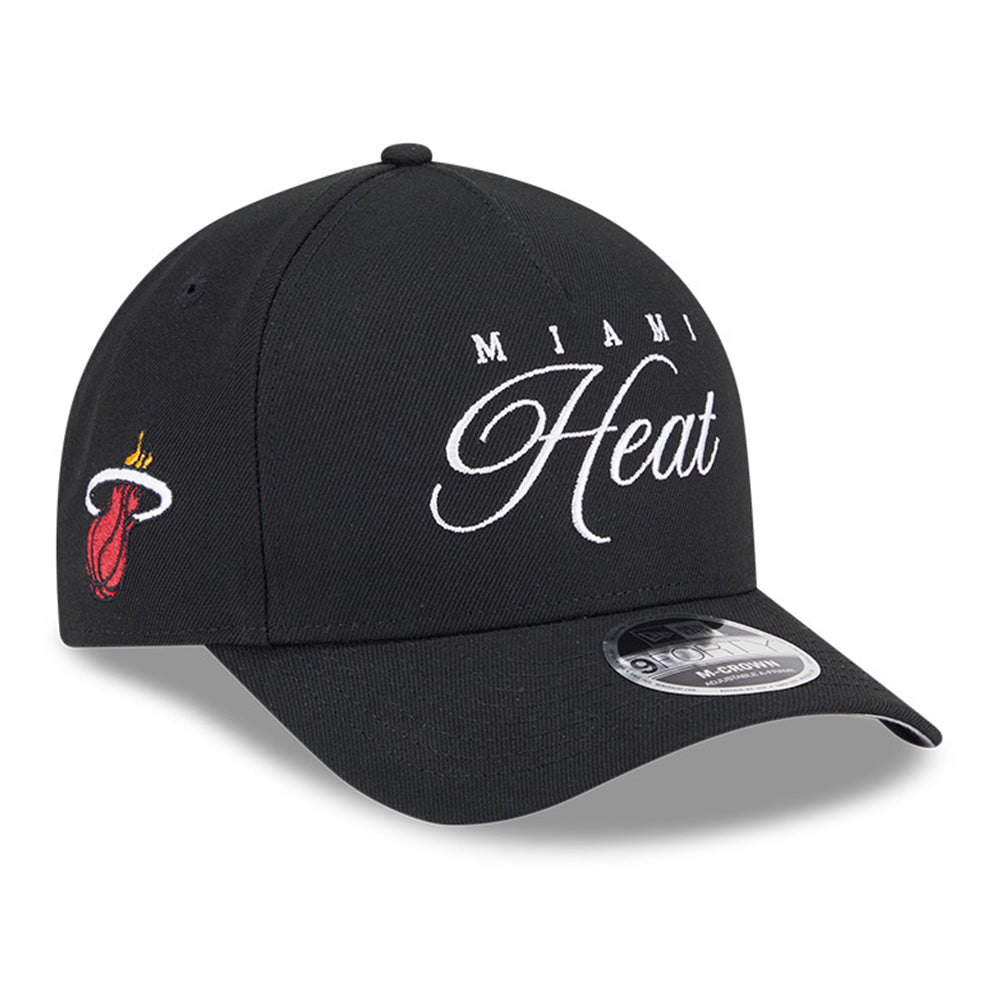 New Era Miami Heat NBA 2025 Draft Black 9FORTY M-Crown A-Frame Snapback Cap