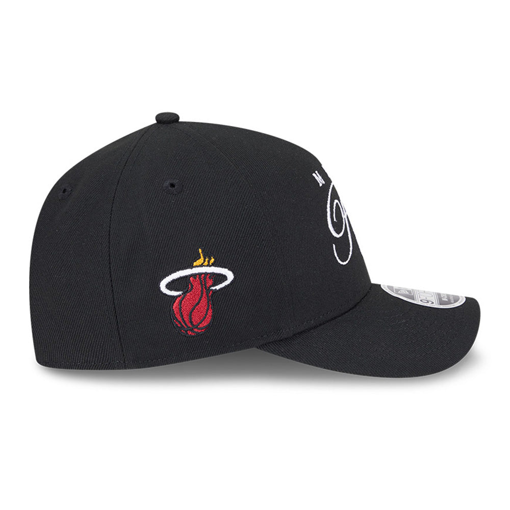 New Era Miami Heat NBA 2025 Draft Black 9FORTY M-Crown A-Frame Snapback Cap