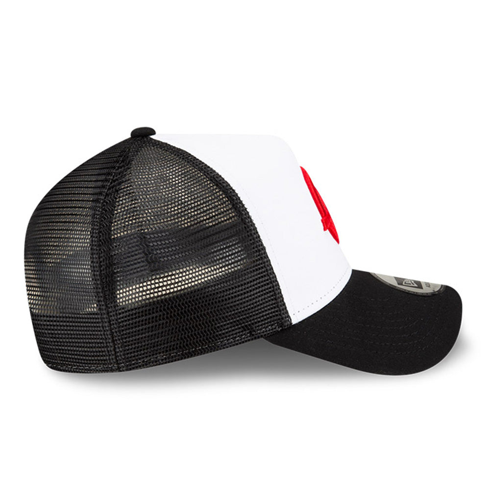 New Era MoneyGram Haas F1 Team White Black 9FORTY A-Frame Trucker Snapback Cap
