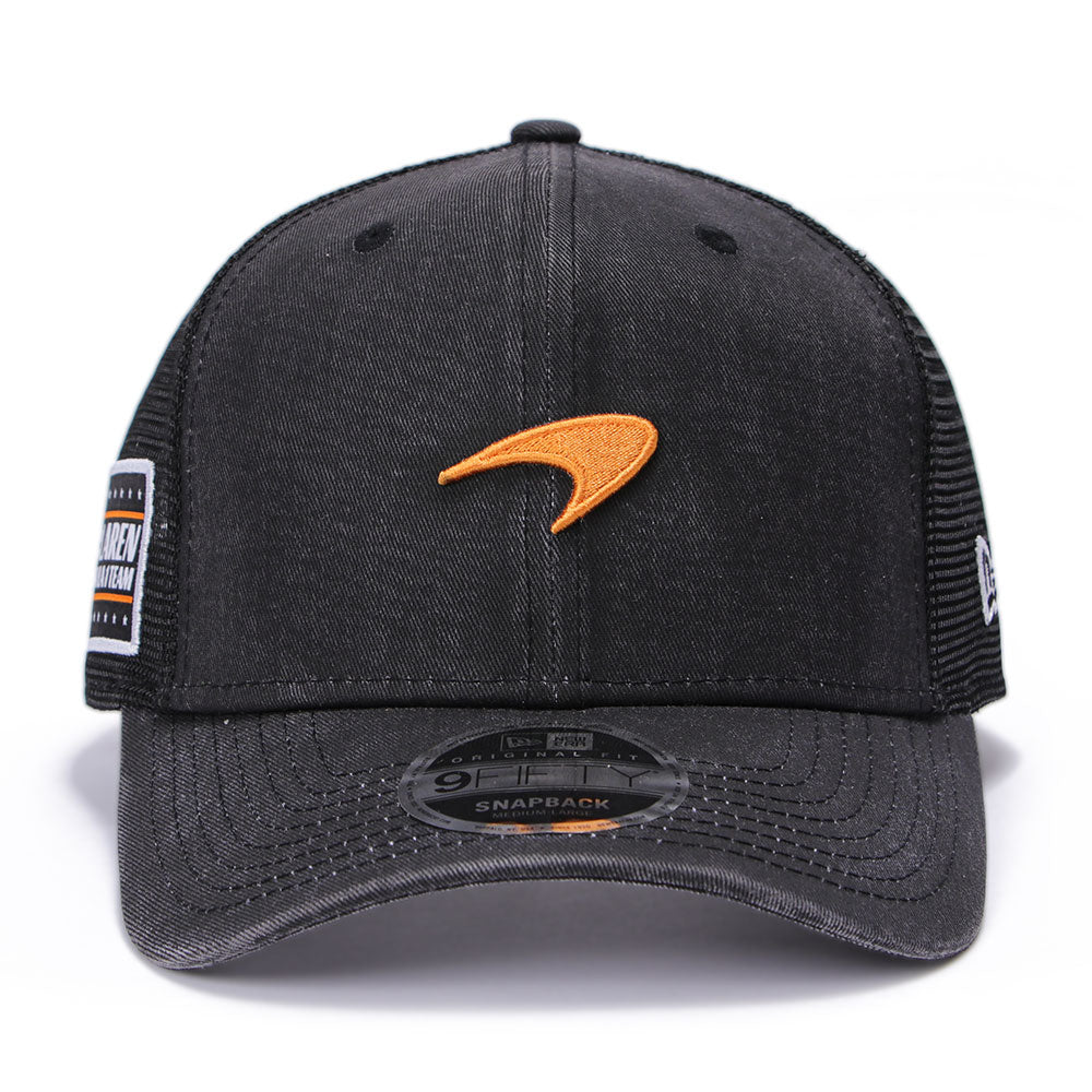 New Era Mclaren Racing Washed Black 9FIFTY Original Fit Pre-Curved Visor Snapback Cap