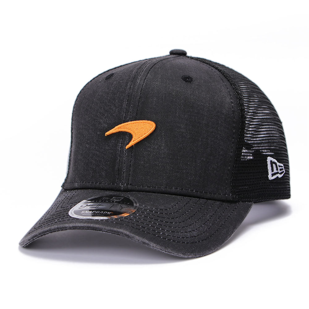 New Era Mclaren Racing Washed Black 9FIFTY Original Fit Pre-Curved Visor Snapback Cap