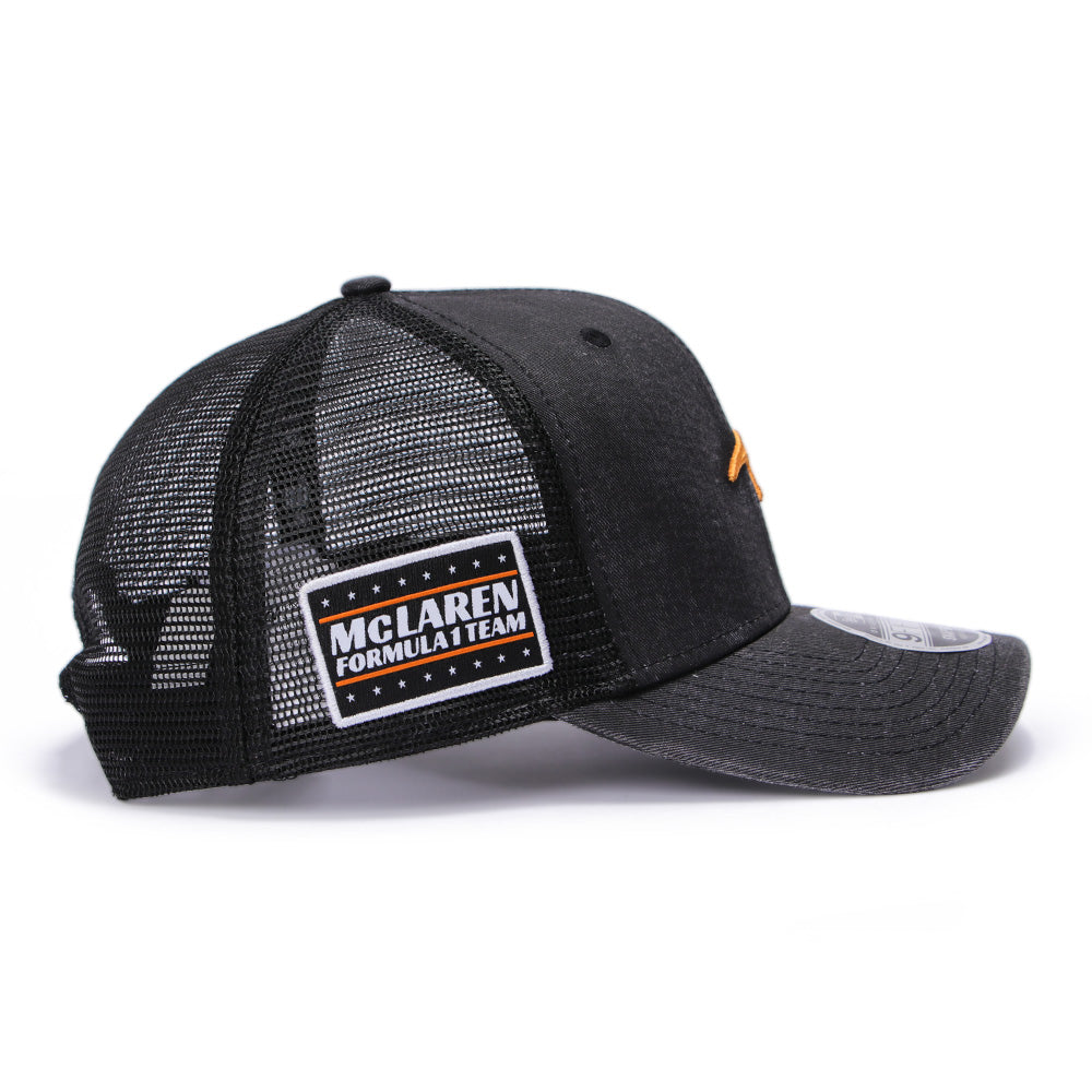 New Era Mclaren Racing Washed Black 9FIFTY Original Fit Pre-Curved Visor Snapback Cap