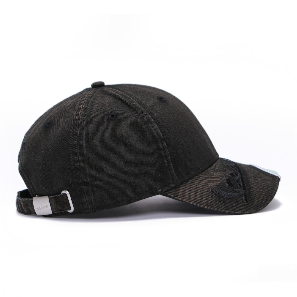 New Era Vespa Piaggio Black Blue Mint Distressed 9FORTY Adjustable Cap
