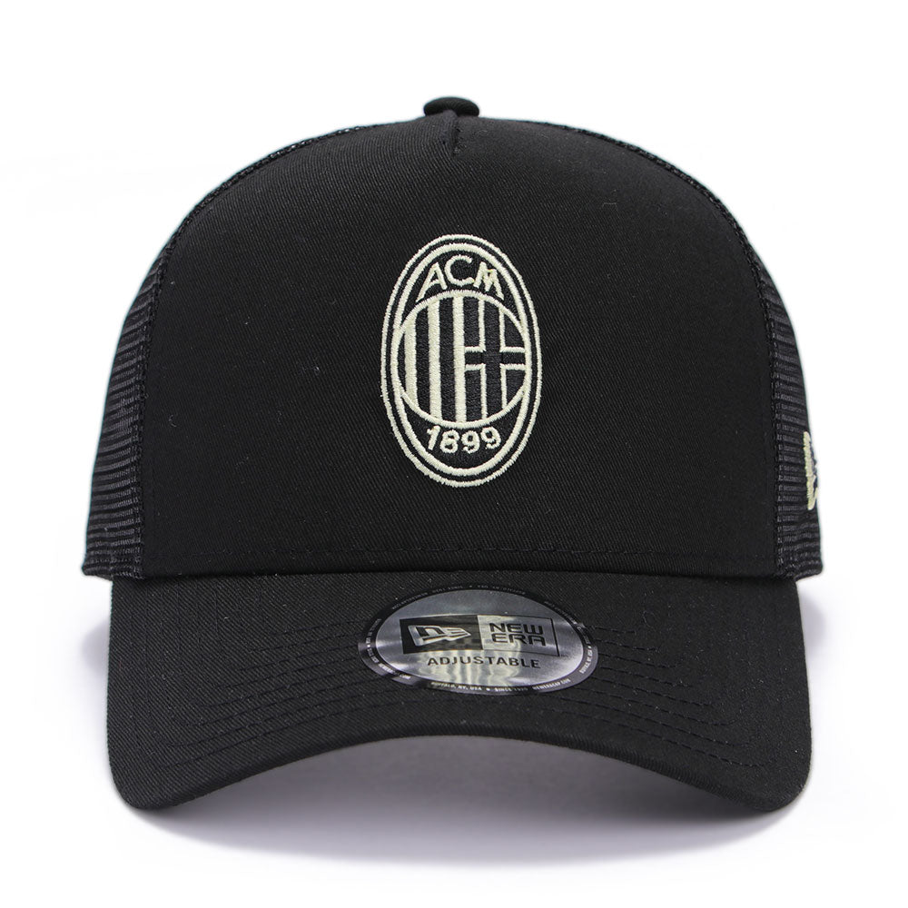 New Era AC Milan Football Club Black 9FORTY E-Frame Trucker Snapback Cap