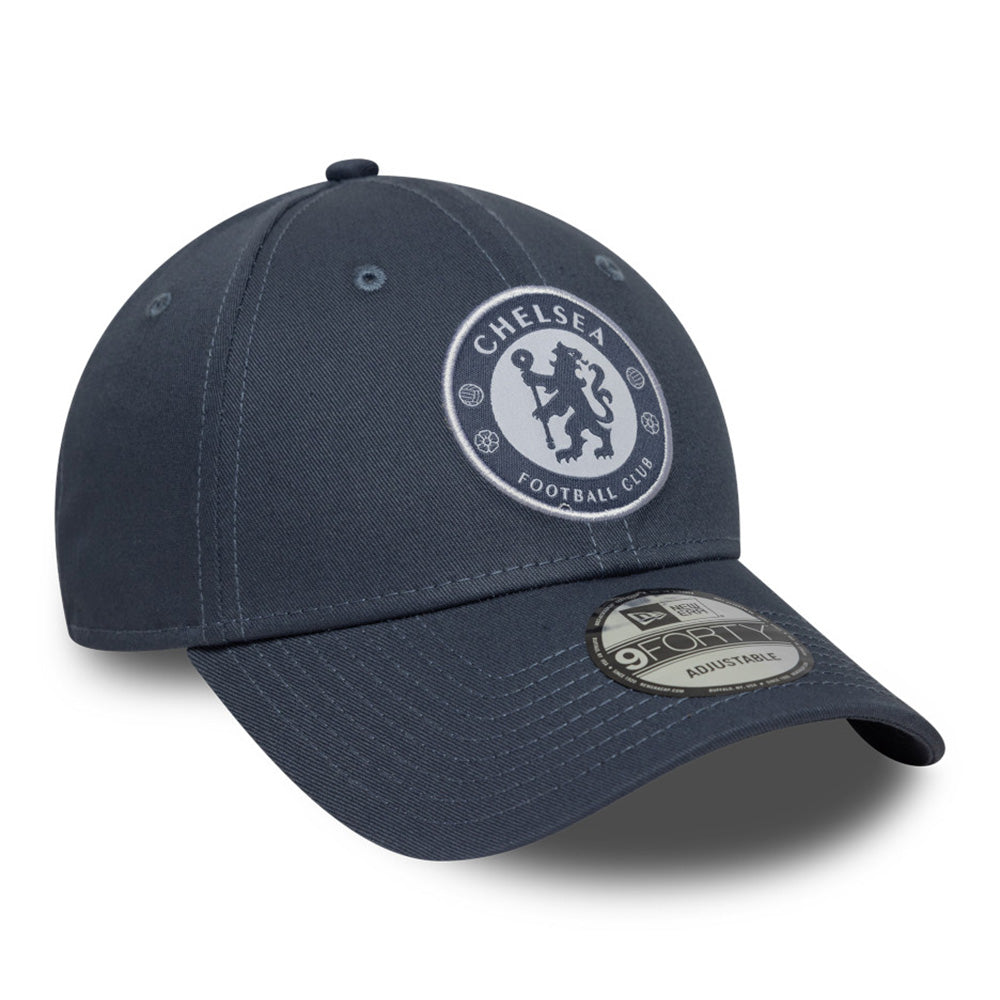 New Era Chelsea FC Lion Crest Seasonal Muted Indigo 9FORTY Adjustable Cap