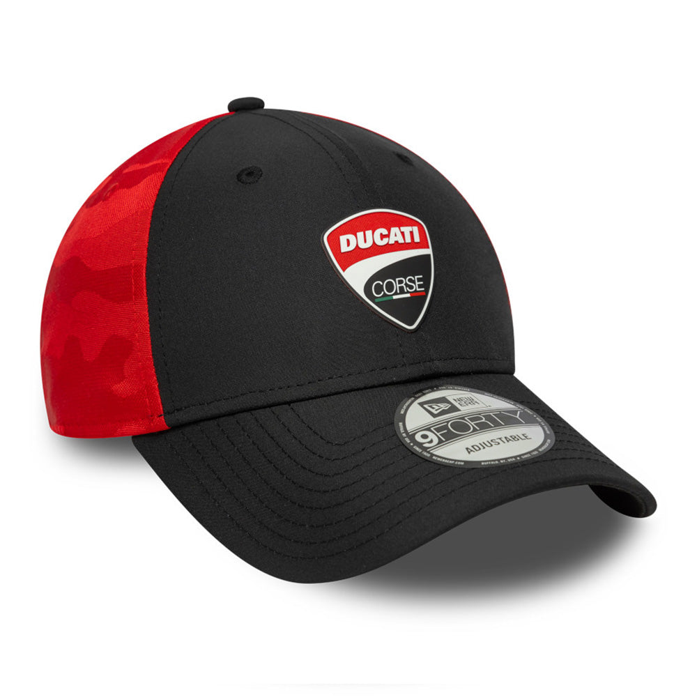 New Era Ducati Motorsport Logo Black Red Two Tone 9FORTY Adjustable Cap
