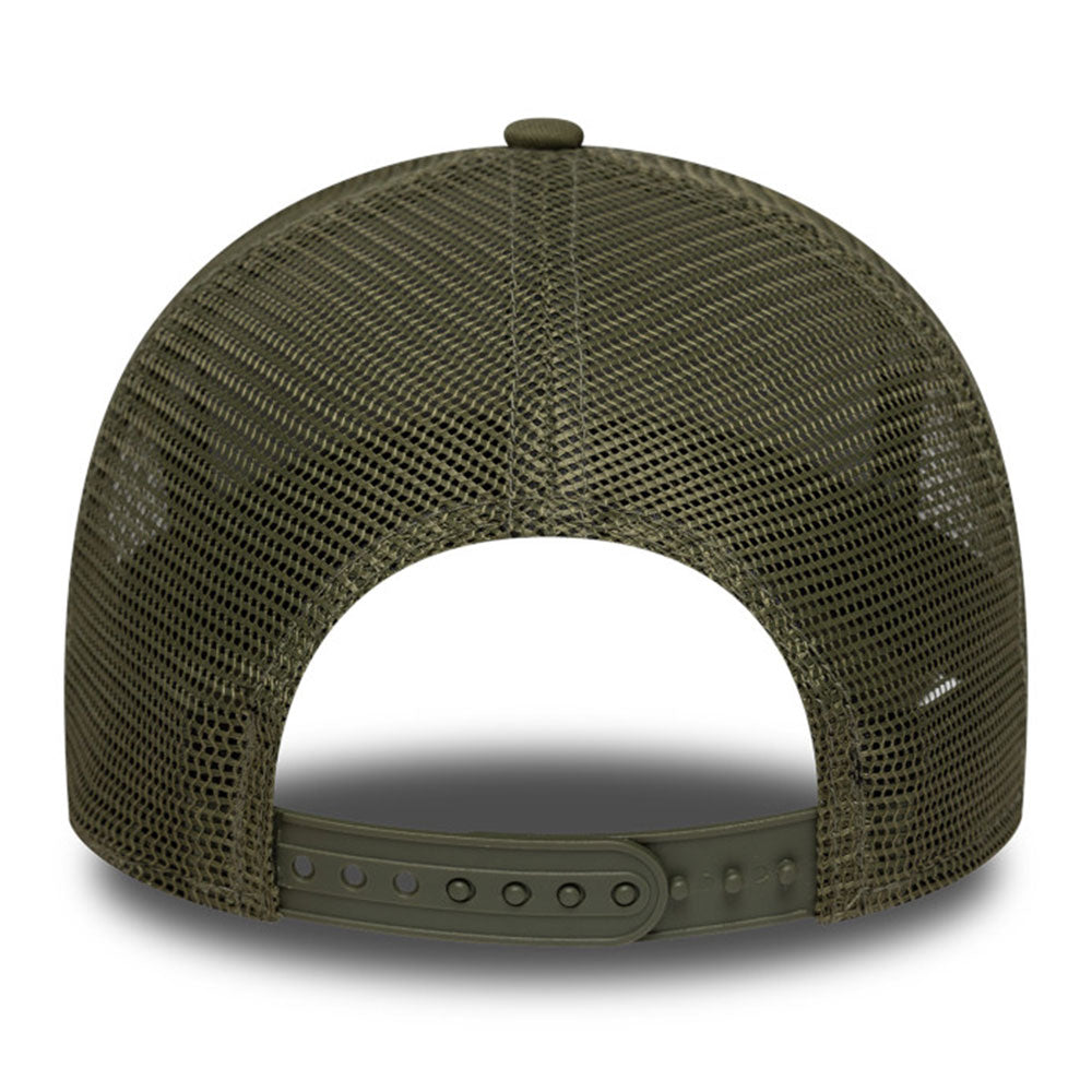 New Era Los Angeles Dodgers Team Outline New Olive 9FORTY E-Frame Trucker Adjustable Cap
